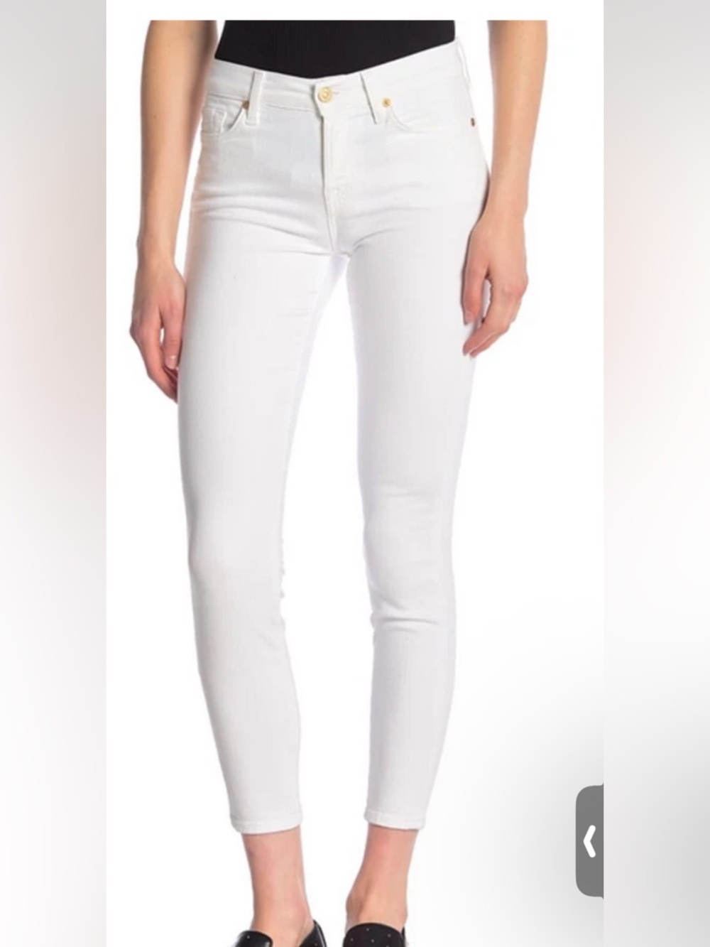 7 For All Mankind White High-Rise Skinny Jeans sz31